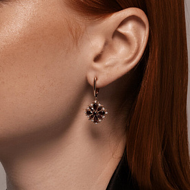 Серьги Diamant - Золото 585, Гранат, Фианит (арт. 51-321-02484-1)