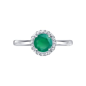 Кольцо SOKOLOV - Серебро 925, Агат, Фианит (арт. 92012029)