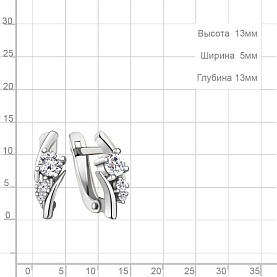 Серьги Аквамарин - Серебро 925, Фианит (арт. 49415А.5)