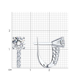 Серьги SOKOLOV - Серебро 925, Фианит (арт. 94020082)