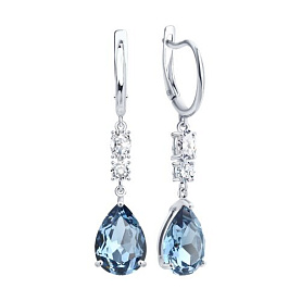 Серьги SOKOLOV - Серебро 925, Кристалл, Фианит (арт. 94027690)