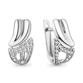 Серьги Аквамарин - Серебро 925, Фианит (арт. 49994А.5)