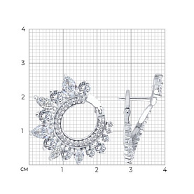 Серьги SOKOLOV - Серебро 925, Фианит (арт. 94027076)