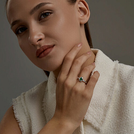 Кольцо SOKOLOV - Серебро 925, Агат, Фианит (арт. 92014855)