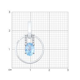 Подвеска SOKOLOV - Серебро 925, Топаз, Фианит (арт. 92030554)