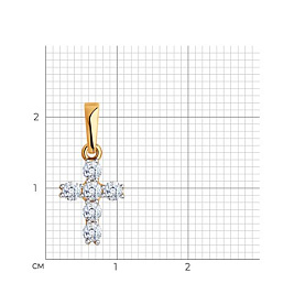 Подвеска SOKOLOV - Золото 585, Swarovski (арт. 81030167)
