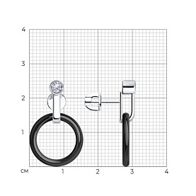 Серьги Diamant - Серебро 925, Керамика, Фианит (арт. 94-122-01280-1)
