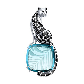 Брошь Diamant - Серебро 925, Синтетический ситалл , Эмаль (арт. 94-340-01672-2)