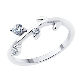 Кольцо SOKOLOV - Серебро 925, Фианит (арт. 94014018-91)