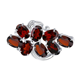 Брошь SOKOLOV - Серебро 925, Гранат (арт. 92040030)