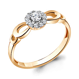 Кольцо Аквамарин - Серебро 925, Фианит (арт. 68813А.6)