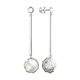 Серьги SOKOLOV - Серебро 925, Жемчуг культивированный (арт. 94022647)