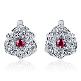 Серьги Platinum Lab. - Платина 950 (арт. ПС-040Р-02)