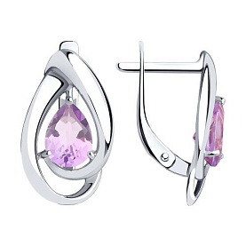 Серьги Diamant - Серебро 925, Аметист (арт. 94-320-00594-3)