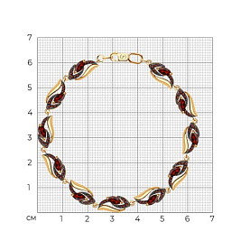 Браслет SOKOLOV - Золото 585, Гранат, Фианит (арт. 750253)
