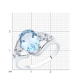 Кольцо SOKOLOV - Серебро 925, Топаз, Фианит (арт. 92011934)