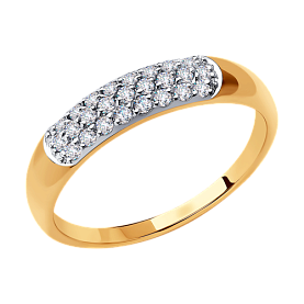 Кольцо SOKOLOV - Золото 375, Фианит (арт. 018433-4)
