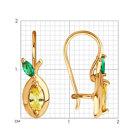 Серьги Diamant - Золото 585, Фианит (арт. 51-120-02857-1)