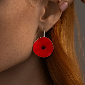 Серьги SOKOLOV - Серебро 925, Жемчуг культивированный, Эмаль (арт. 94024393)