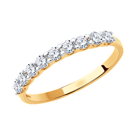 Кольцо SOKOLOV - Золото 375, Фианит (арт. 017169-4)