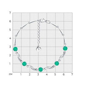 Браслет SOKOLOV - Серебро 925, Агат, Фианит (арт. 92050160)