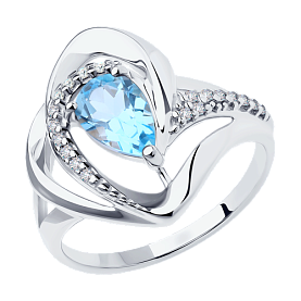 Кольцо Diamant - Серебро 925, Топаз, Фианит (арт. 94-310-00630-1)