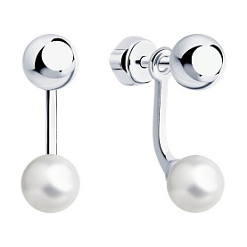Серьги SOKOLOV - Серебро 925, Жемчуг синтетический (арт. 94024786)