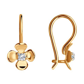 Серьги Diamant - Золото 585, Фианит (арт. 51-120-01493-1)