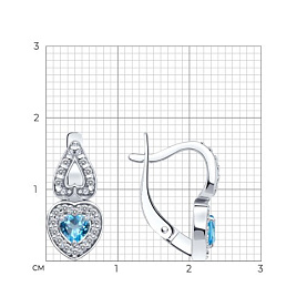 Серьги SOKOLOV - Серебро 925, Топаз, Фианит (арт. 92023153)