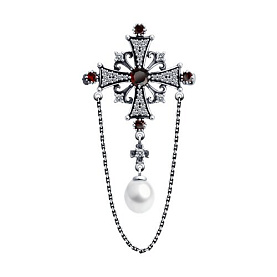 Брошь Diamant - Серебро 925, Гранат, Жемчуг культивированный, Фианит (арт. 95-340-02037-1)
