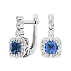 Серьги POKROVSKY - Серебро 925, Синтетический кварц , Фианит (арт. 2101512-04295)