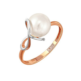 Кольцо Прима Эксклюзив - Золото 585, Жемчуг культивированный (арт. 190-1-832Р)