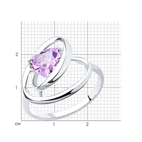 Кольцо SOKOLOV - Серебро 925, Синтетический аметист (арт. 92011976)