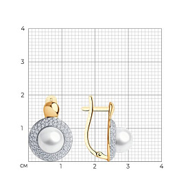 Серьги SOKOLOV - Золото 375, Жемчуг культивированный, Фианит (арт. 37792129)