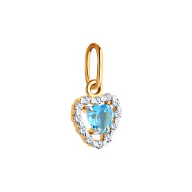 Подвеска SOKOLOV - Золото 585, Топаз, Фианит (арт. 733036)
