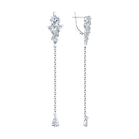 Серьги SOKOLOV - Серебро 925, Фианит (арт. 94022732)