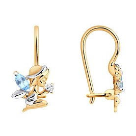 Серьги SOKOLOV - Золото 585, Топаз, Фианит (арт. 727381)