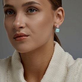 Серьги SOKOLOV - Серебро 925, Лунный камень, Халцедон (арт. 83020471)