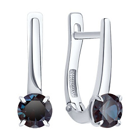 Серьги SOKOLOV - Золото 585, Синтетический александрит (арт. 728969-3)