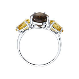 Кольцо SOKOLOV - Серебро 925, Раухтопаз, Цитрин (арт. 92010999)