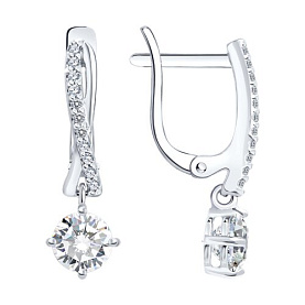 Серьги Diamant - Серебро 925, Фианит (арт. 94-121-00043-1)