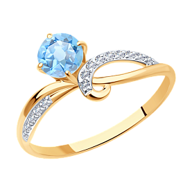 Кольцо Diamant - Золото 585, Топаз, Фианит (арт. 51-310-01503-1)