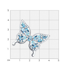 Брошь SOKOLOV - Серебро 925, Топаз, Фианит (арт. 92040090)