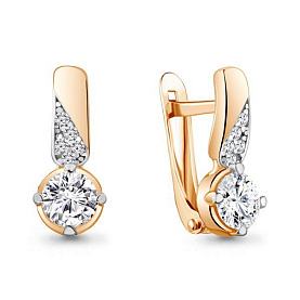 Серьги Аквамарин - Серебро 925, Фианит (арт. 48812А.6)