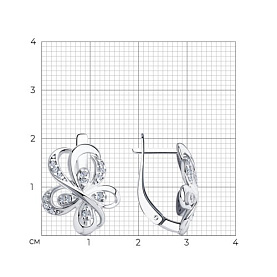 Серьги Diamant - Серебро 925, Фианит (арт. 94-120-00758-1)