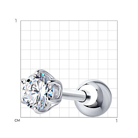Серьга SOKOLOV - Серебро 925, Фианит (арт. 94170195)