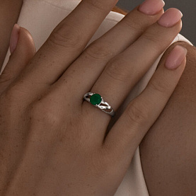 Кольцо SOKOLOV - Серебро 925, Агат, Бриллиант (арт. 92012105)