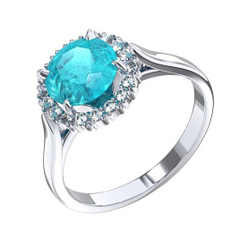 Кольцо POKROVSKY - Серебро 925, Горный хрусталь, Фианит (арт. 1101660-05675)