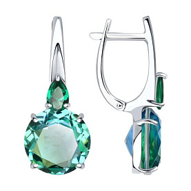 Серьги SOKOLOV - Серебро 925, Синтетический ситалл , Фианит (арт. 92022234)