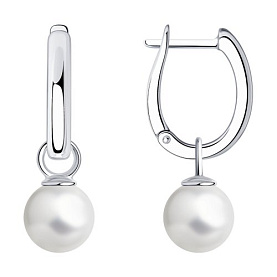 Серьги SOKOLOV - Серебро 925, Жемчуг культивированный, Фианит (арт. 94024208)